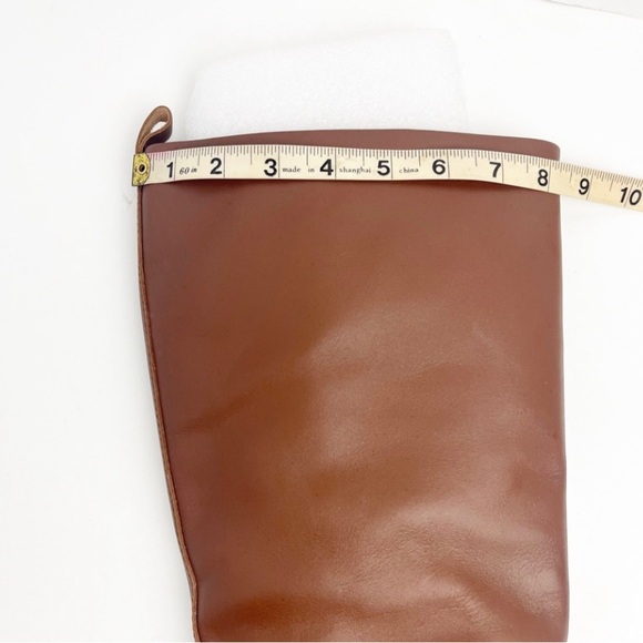 STEVE MADDEN Priority Leather Upper Cognac Knee High Lug Sole Boots, Size 10 - Picture 7 of 12